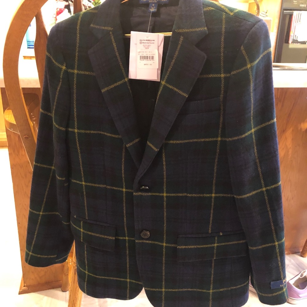 Ralph Lauren Boys Plaid Wool Blazer